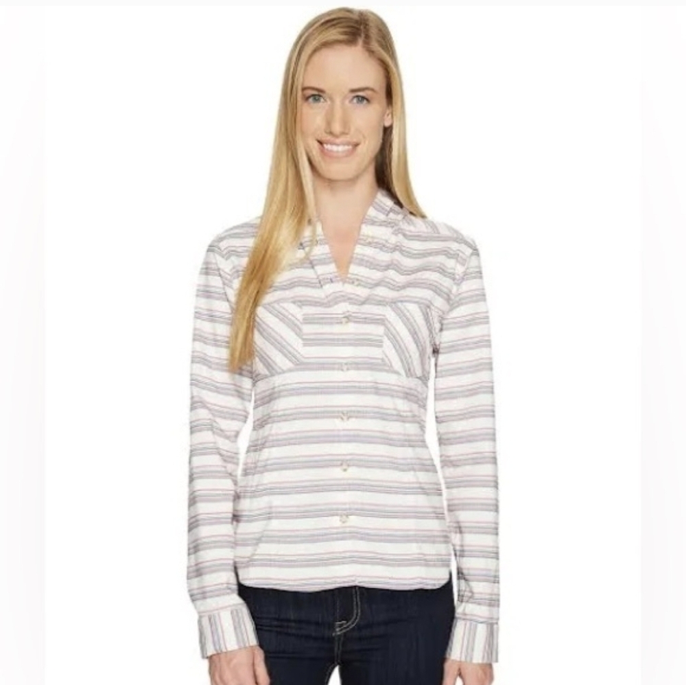 Mountain Hardwear Acadia Stretch Striped Hooded Shirt Womens Size L